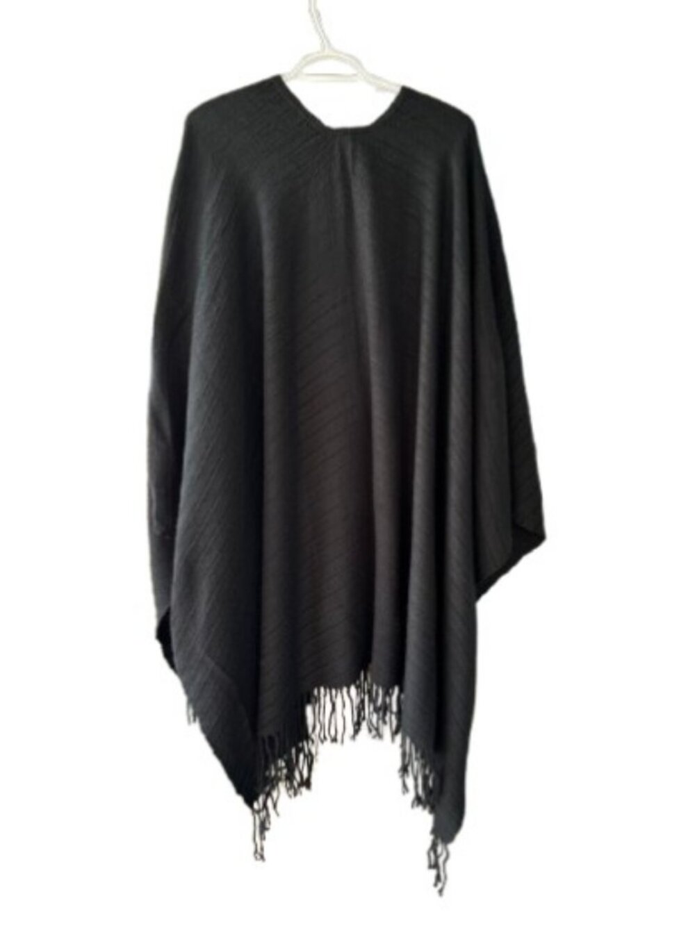 Croft & Barrow open front knit shawl black women's one size - Picture 3 of 5